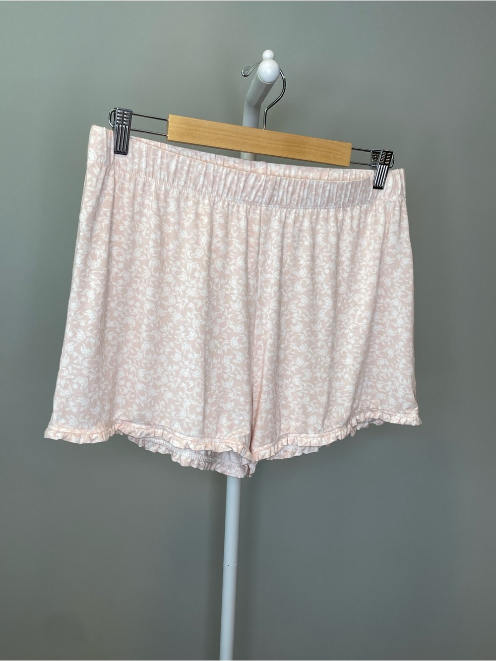 Joie Pale Pink Floral Ruffle-Trim Pajama Shorts